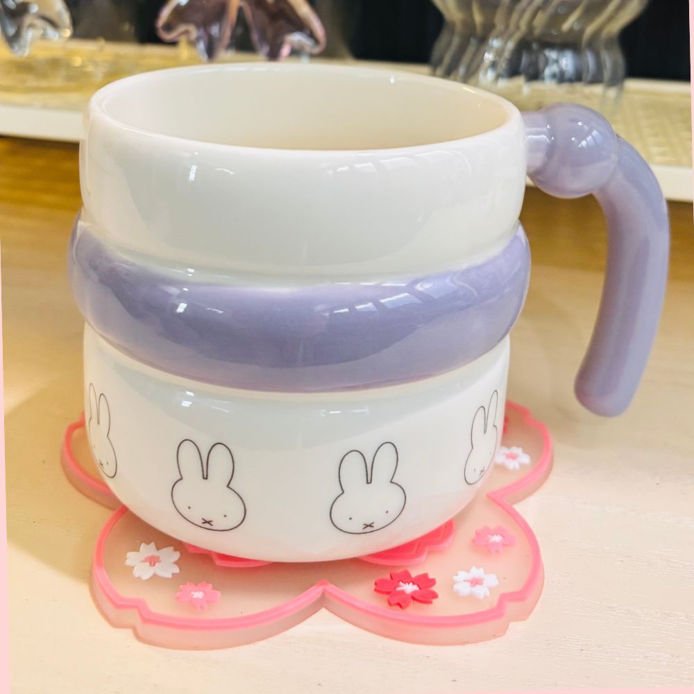 Cangkir Mug Miffy Pastel Lucu | Mug Keramik Aesthetic Pink Kuning Ungu untuk Kopi Teh