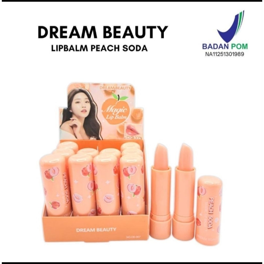 Dream Beauty Lip Balm Peach Soda BPOM isi 12pcs