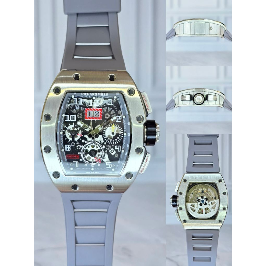 Terbaru RM11-01 Jam Tangan Automatic RM Travis Scott Rubber Strap Movement Matic Jam Tangan Otomatis