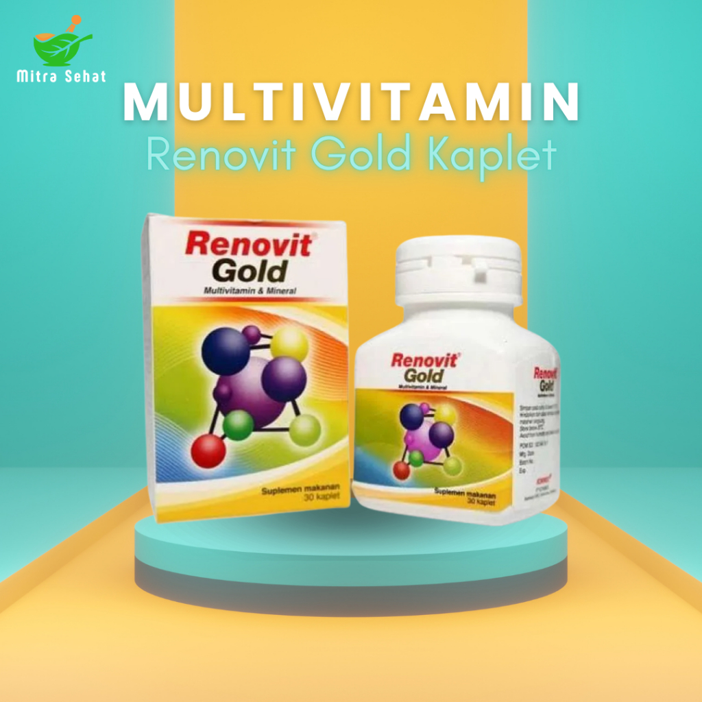 Multivitamin dan Mineral Renovit Gold 30 Kaplet untuk Lansia