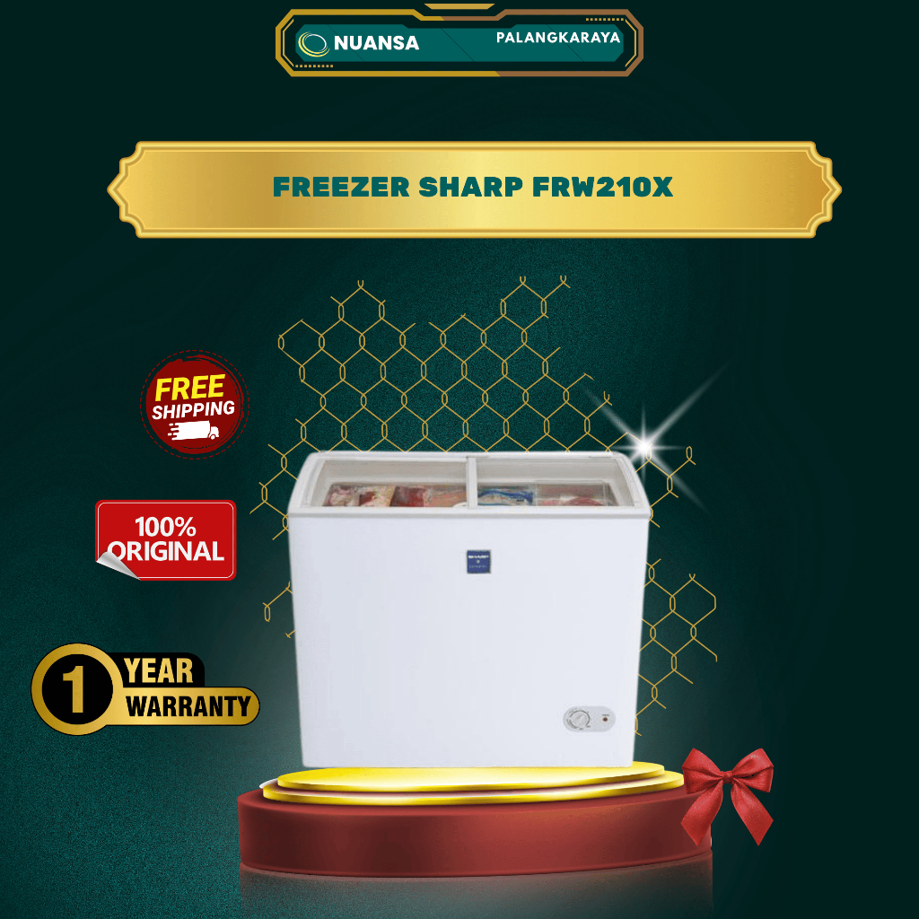 SHARP CHEST FREEZER BOX FRW-210 SHARP CHEST FREEZER KACA SLIDING