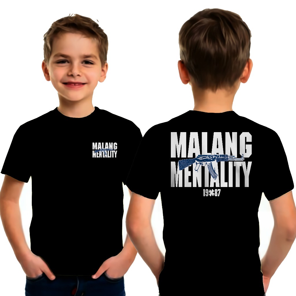 Kaos Anak Malang Mentality Pria Wanita 3-13 Tahun