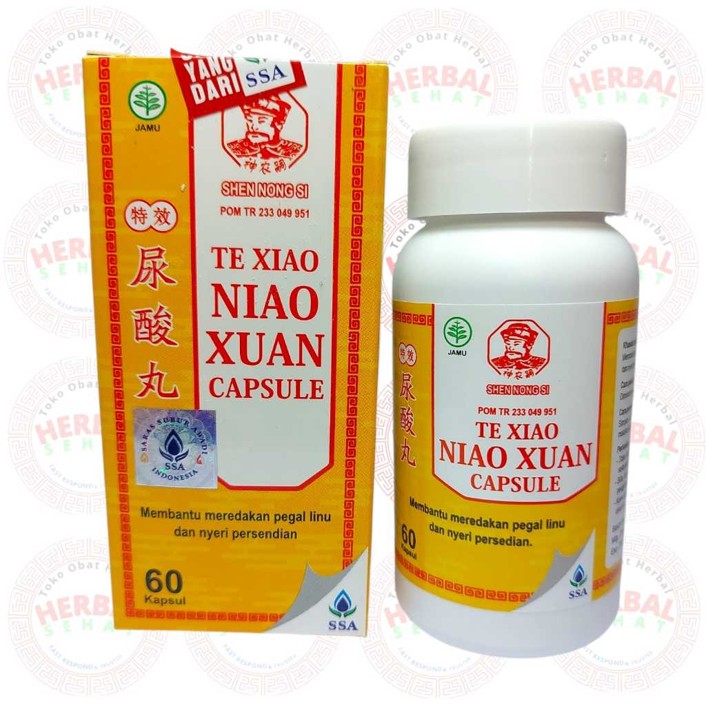 Te Xiao Niao Xuan Wan Capsule (60 Kapsul) / Asam Urat / Nyeri Persendian / Pegal Linu /