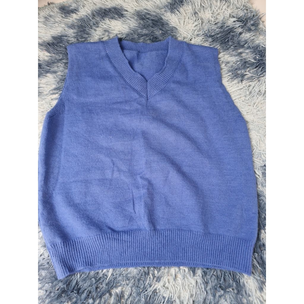 Sweater Vest Premium Biru elektrik size L