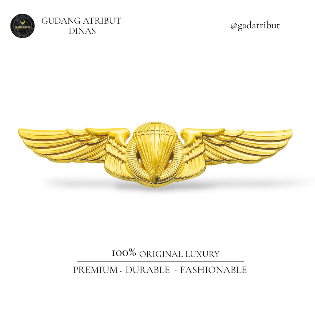 100% LUXURY Brevet Para Dasar TNI AU/Brevet Para Dasar TNI AU/Brevet Luxury/Atribut Dinas/Atribut TN