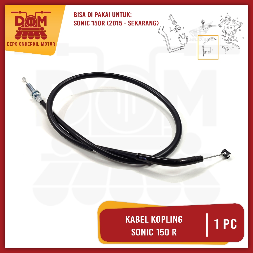 Kabel Kopling Sonic 150 R (TOKAIDO) Clutch Cable Seling Tali Iner Kawat Kopling Honda New Sonic 150R