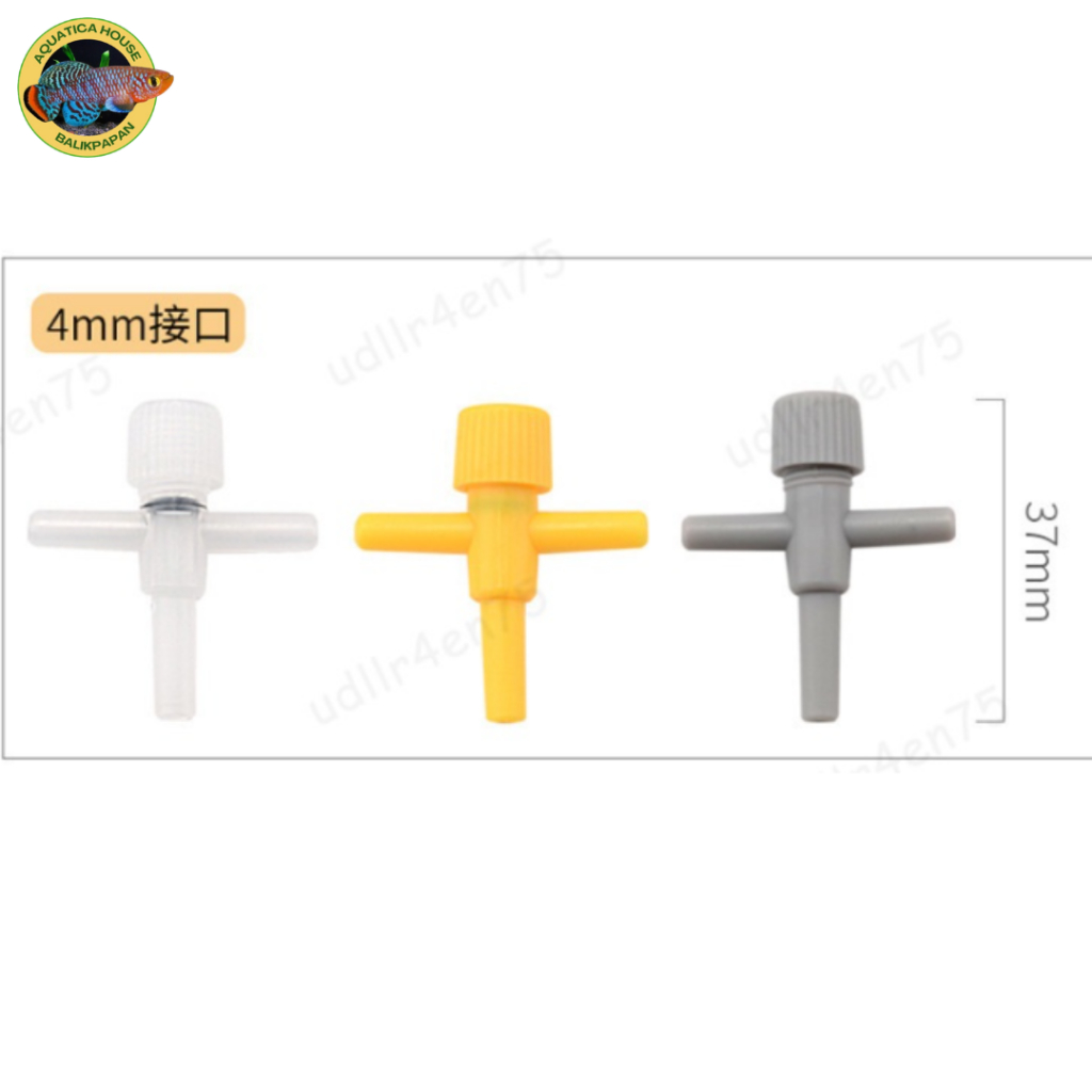 Valve Keran T Selang Aerator Akuarium 4mm 10pcs