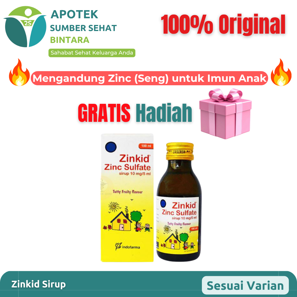 Zinkid Sirup | Vitamin Zinc Anak | Bantu Imun & Nafsu Makan