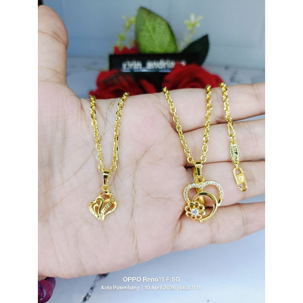 kalung Medan kecil love 4 anak dan dewasa lapis emas