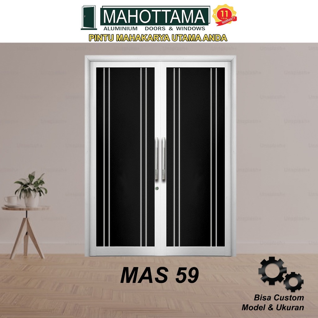 MAHOTTAMA MAS59 - Pintu Aluminium Rumah Utama Minimalis 174 x 215