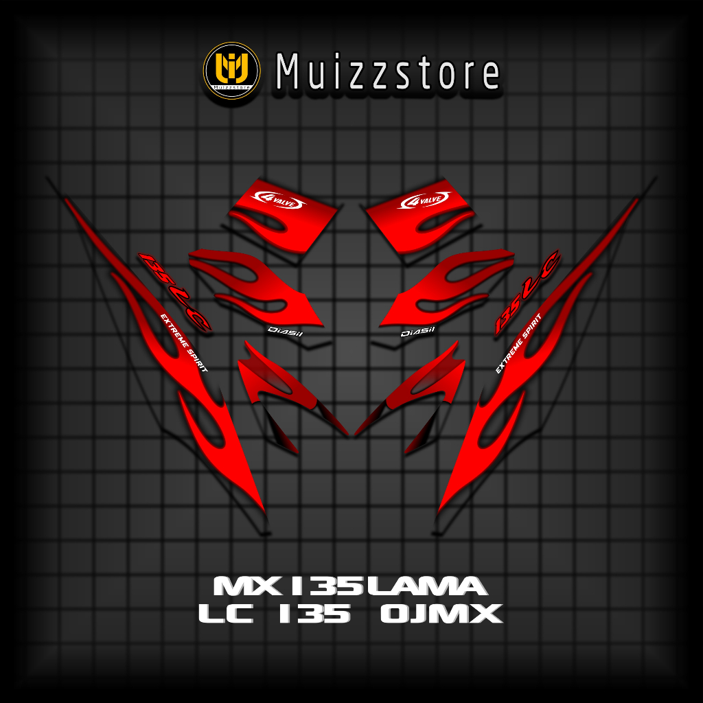 Sticker Transparan MXLama 135 Np1 / Decals LC135 / Stripping Jupiter MX / Variasi MX Viral / Muizz