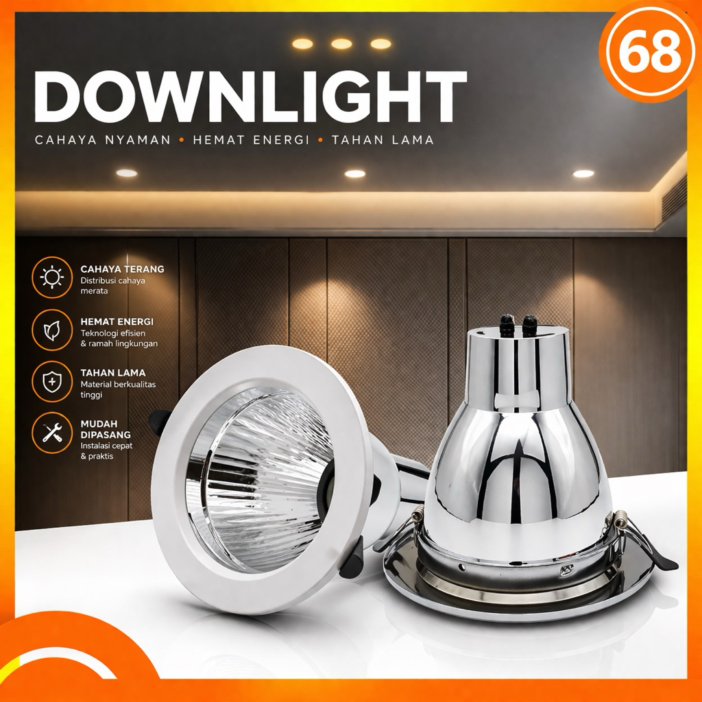 Lampu Downlight 3.5 inch 4 inch 5 inch / Kap Lampu Downlight Fitting E27