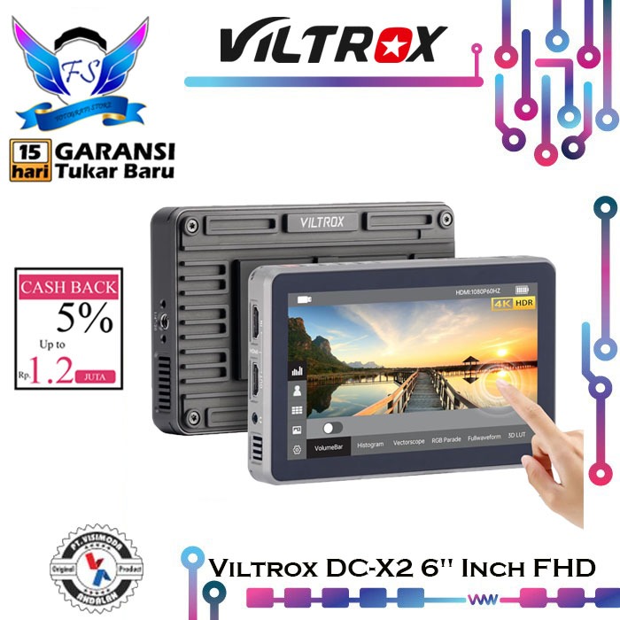 Viltrox DC-X2 6" Inch FHD 2000 Nits Touchscreen Camera Monitor Garansi Resmi