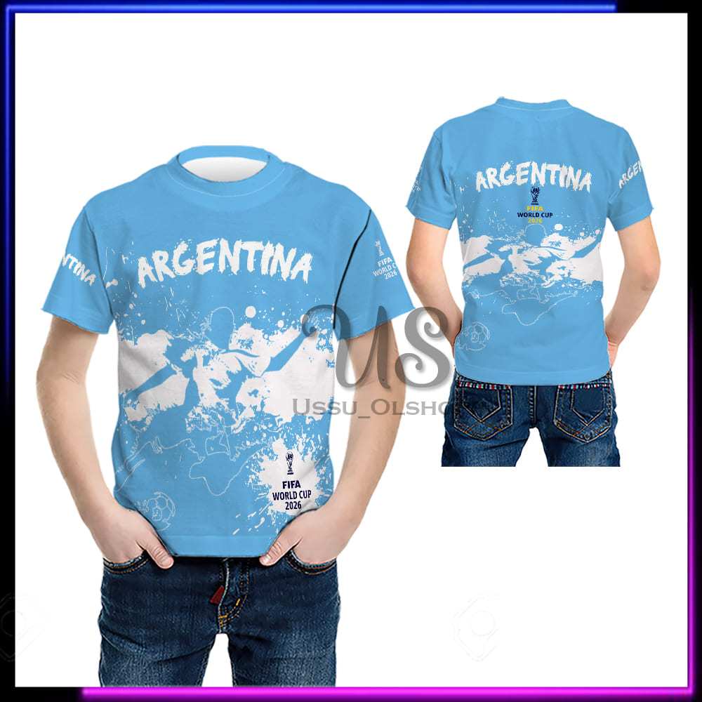 Jersey Argentina Anak - Kaos Jersey Bola Argentina - Baju Timnas Argentina Piala Dunia 2026