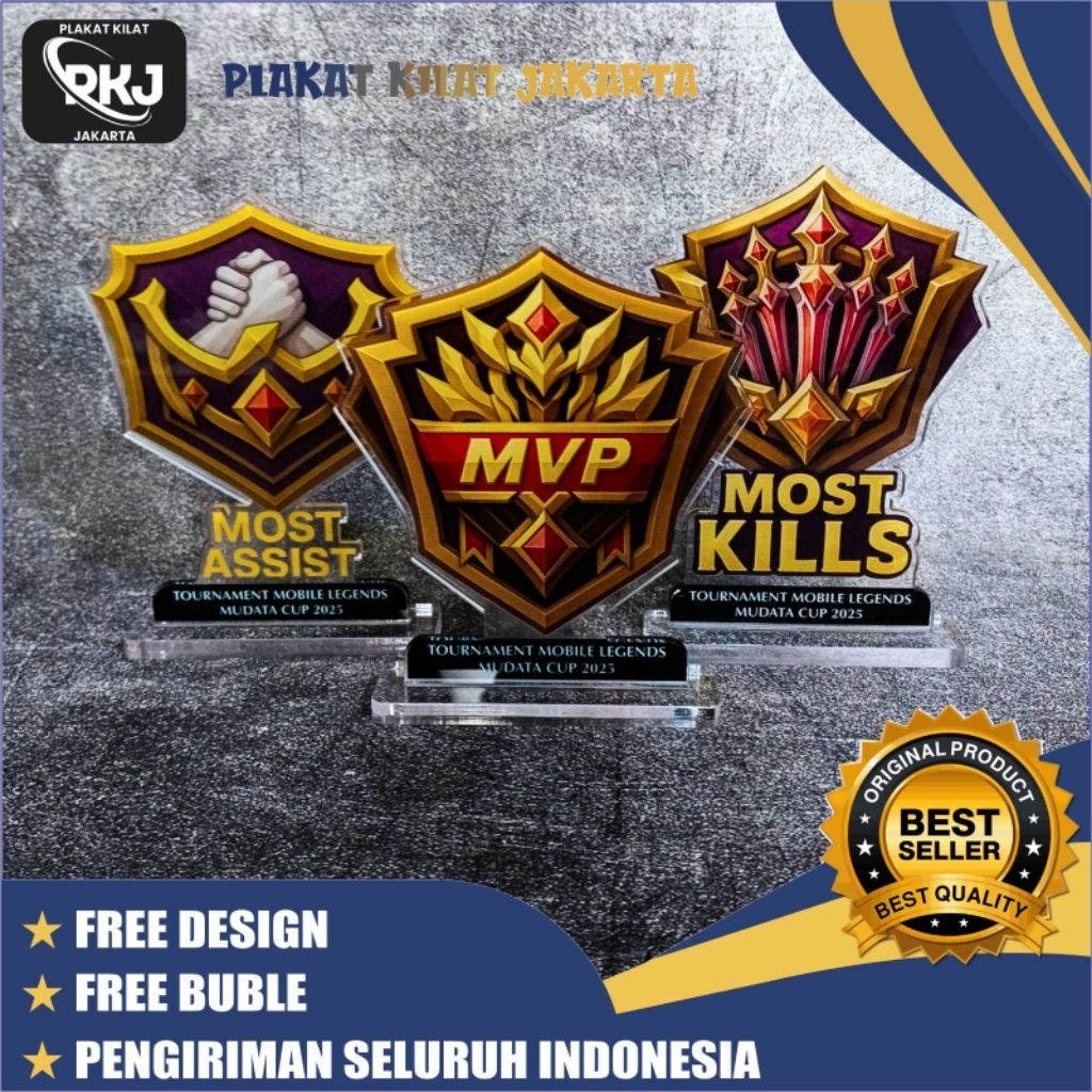 Plakat akrilik mobile lagend | Plakat kejuaraan mobile lagend | Plakat turnamen mobile lagend | Plak