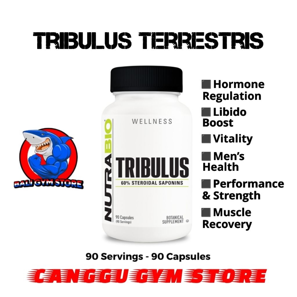 Nutrabio USA TRIBULUS TERRESTIS 500mg 90 Kapsul Boost test Naturally Meningkatkan Testosteron, Ketah