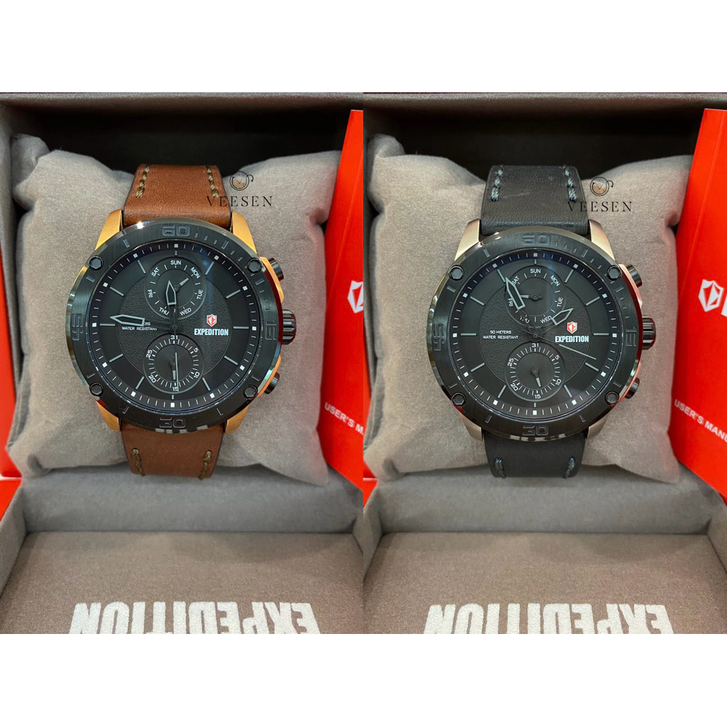 Jam Tangan Expedition E 6821 Original Kulit Pria