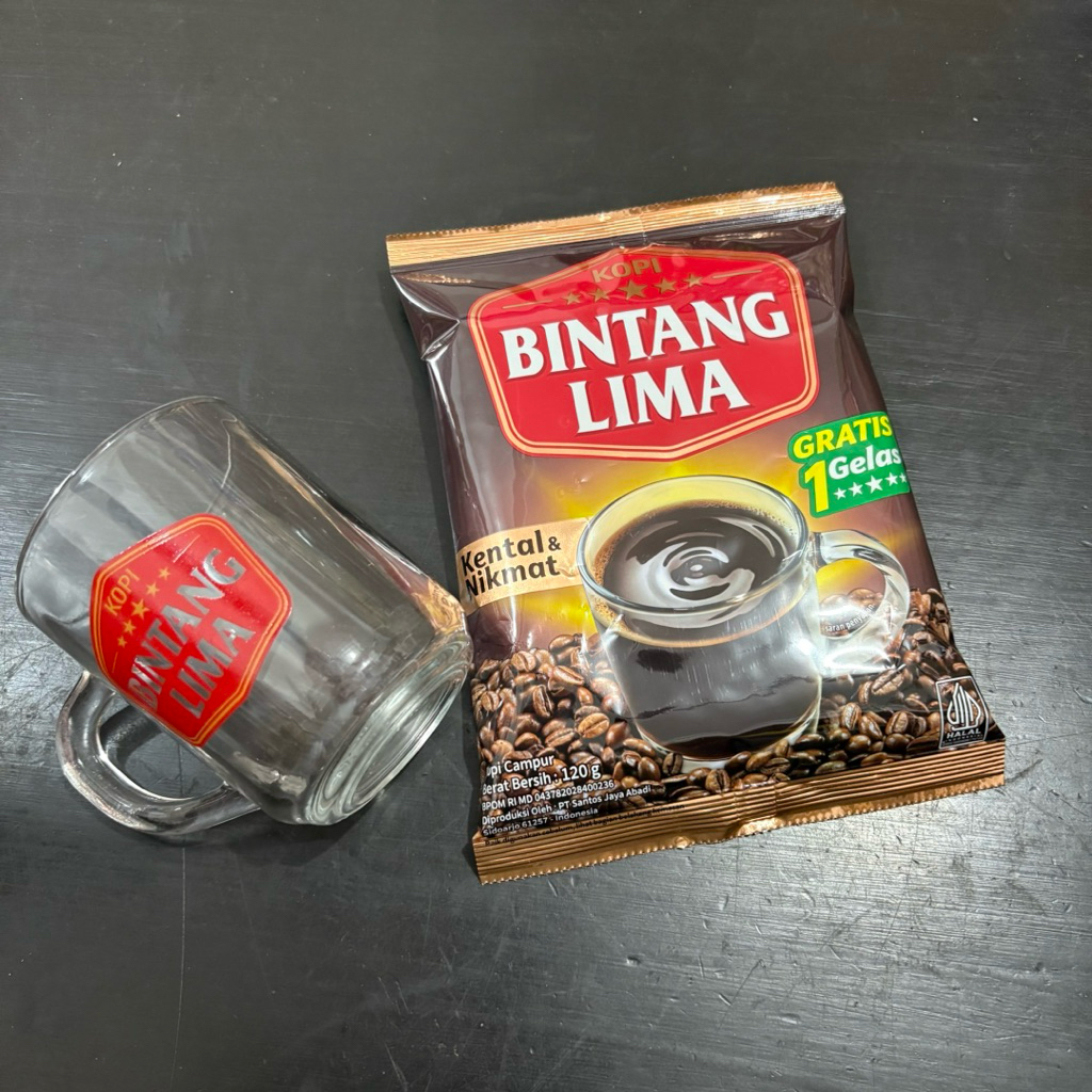 Kopi BINTANG LIMA GRATIS GELAS CANTIK/ kopi free gelas/