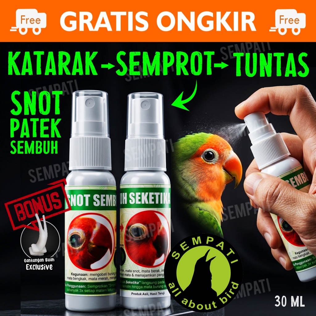 SEMPATI SNOT SEMBUH SEKETIKA SEMPATI VITAMIN OBAT BURUNG SAKIT MATA KATARAK BENGKAK BERAIR MERAH BUT