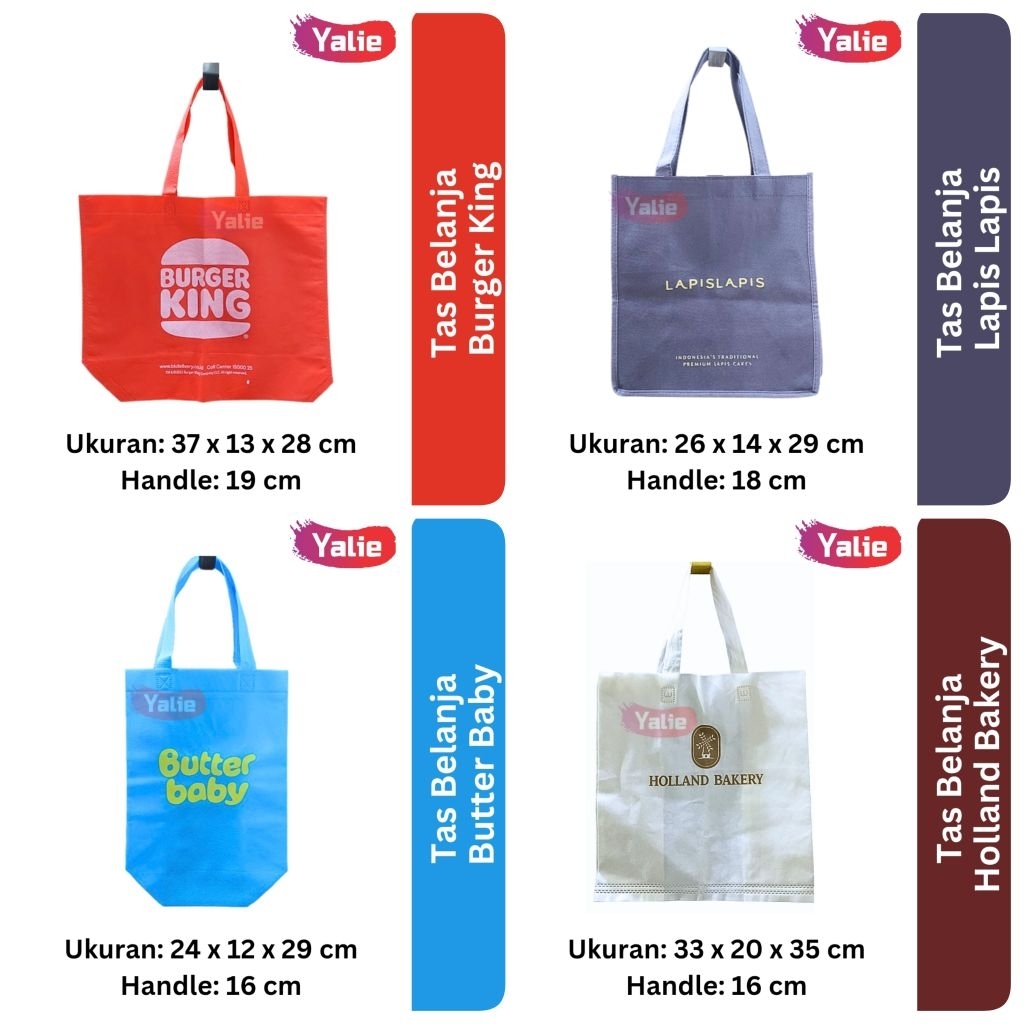 Tas Belanja TLJ/Tous Les Jours/Butter Baby/Burger King BK/Lapis Lapis/Longmix/Otniel/Nutrosalin/Holl
