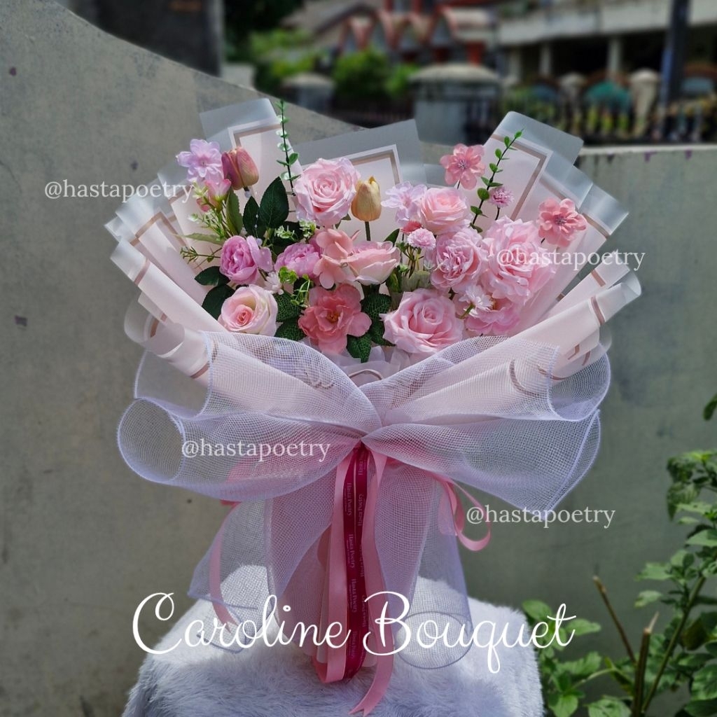 (LARGE) CAROLINE BOUQUET ROSE'S ARTIFICIAL FLOWER PREMIUM BOUQUET BUNGA ARTIFICIAL JUMBO BY HASTA PO