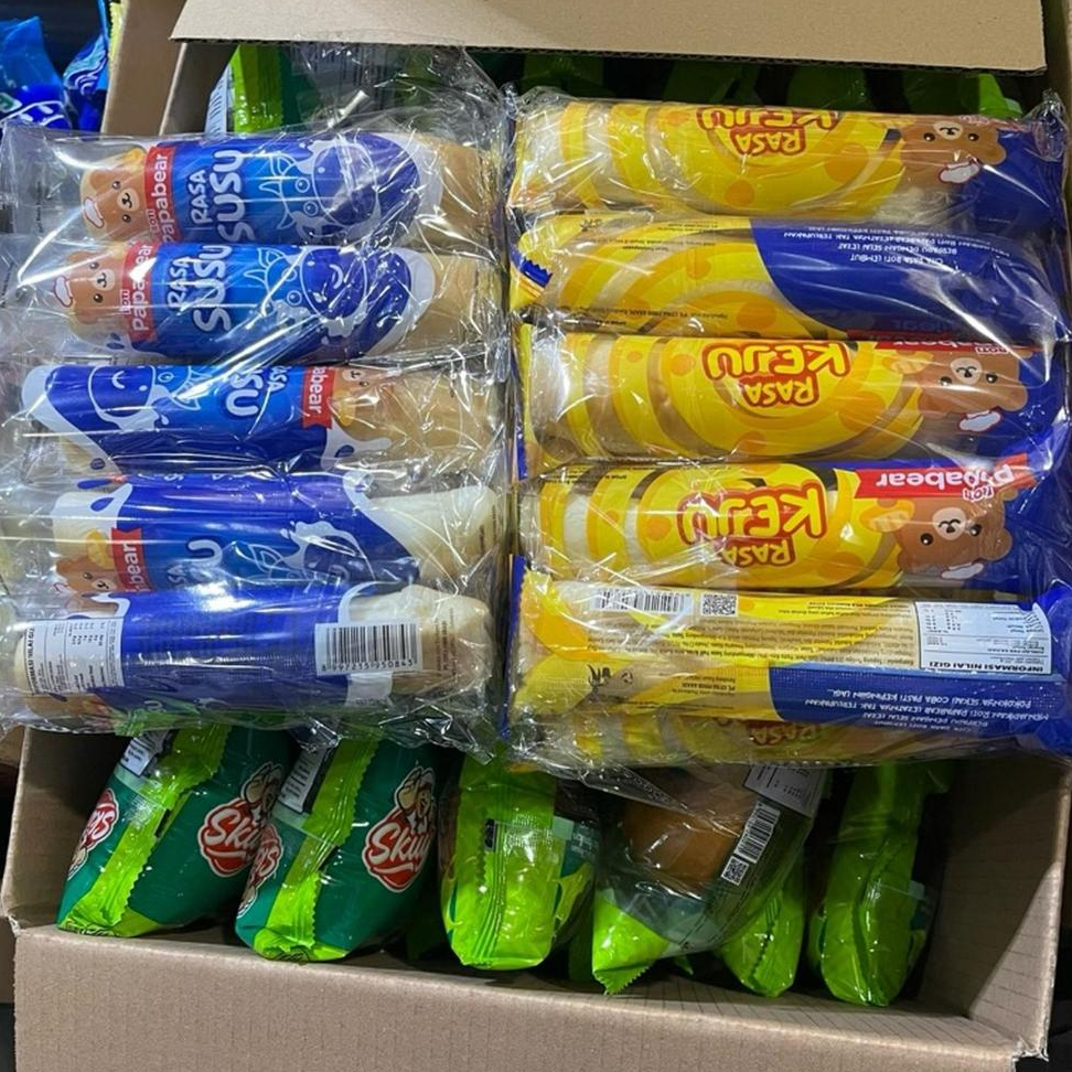 VIRAL roti papa bear manis Keju Susu Coklat dan Original (1 pack isi 10)  roti panggang/ selai/ crea