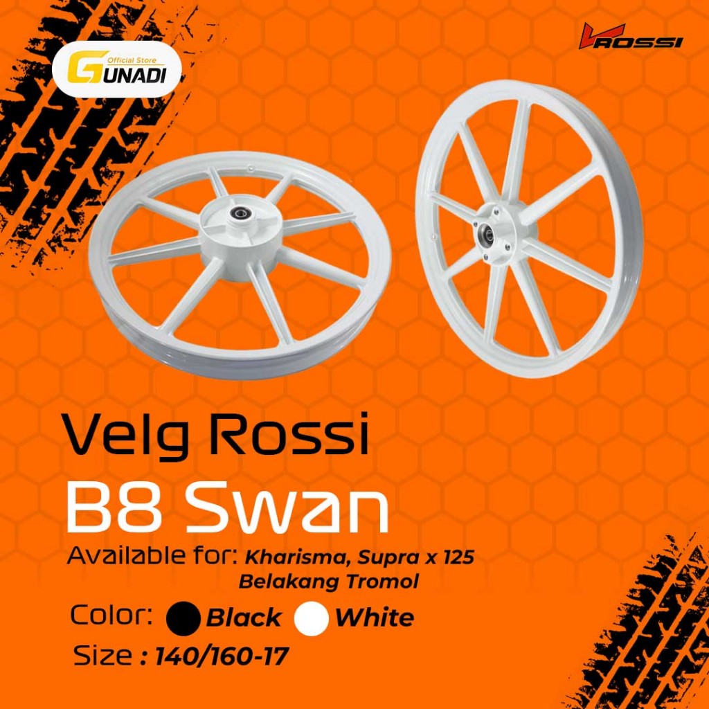 VELG PELEK RACING VROSSI SUPRA X 125 / KHARISMA / KARISMA PALANG 8 RING 17 LEBAR 140 / 160