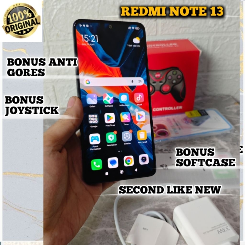 REDMI NOTE 13 4G RAM 8/256GB SECOND MULUS NO MINUS + BONUS SOFTCASE TG JOYSTICK