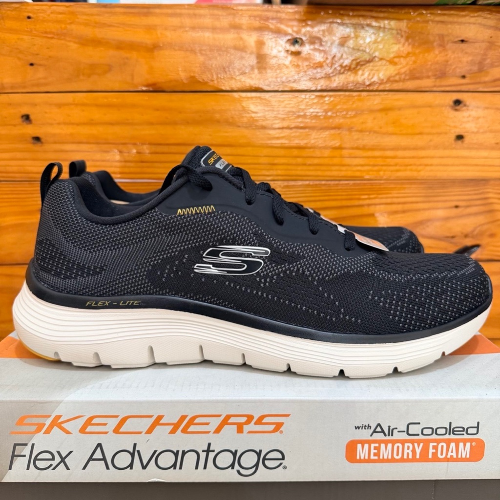 SEPATU SKECHERS PRIA SKECHERS FLEX ADVANTAGE 5.0 FOSTEN 232826 BLACK YELLOW COD ORIGINAL SNEAKERS TA