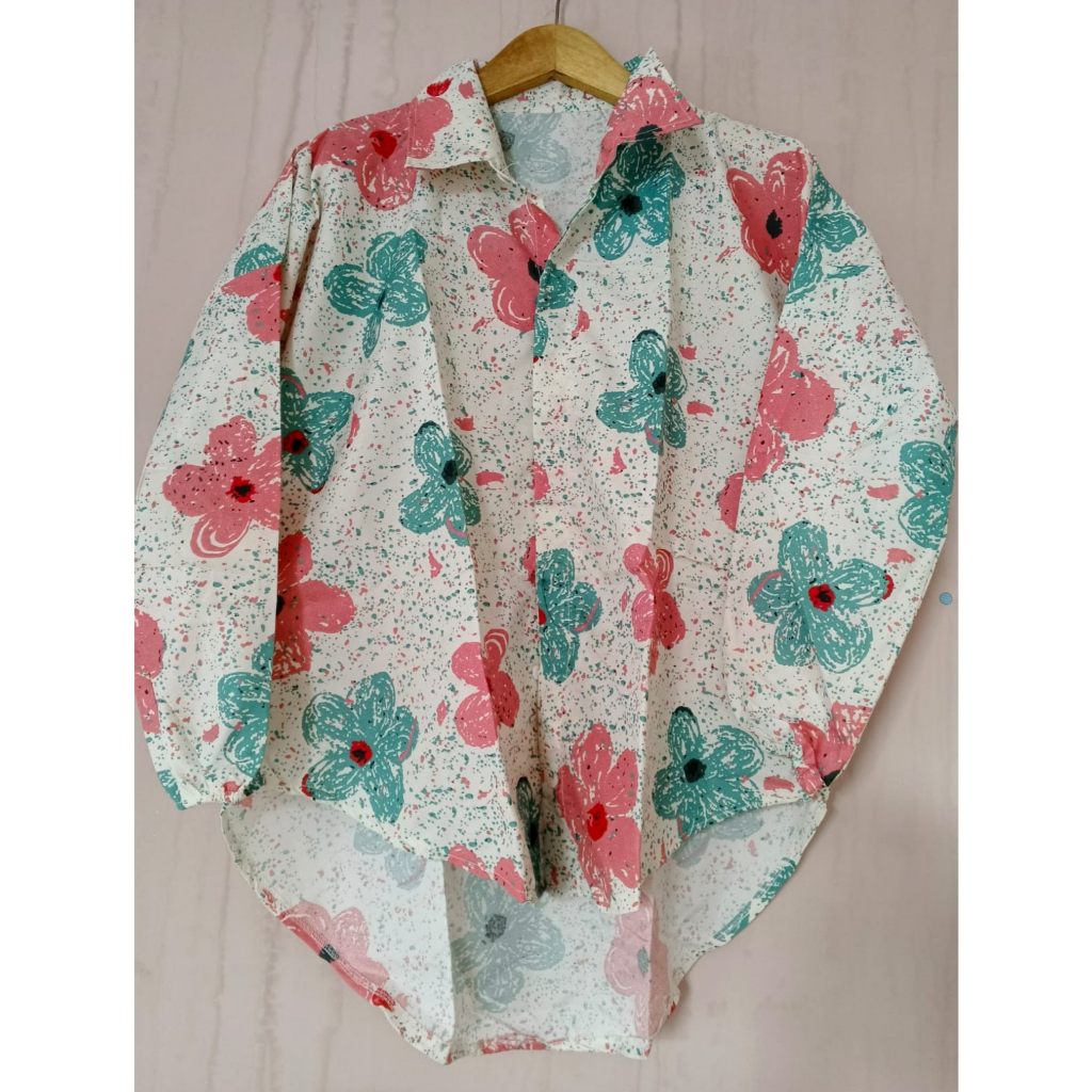 Blouse oversize bunga sale 52