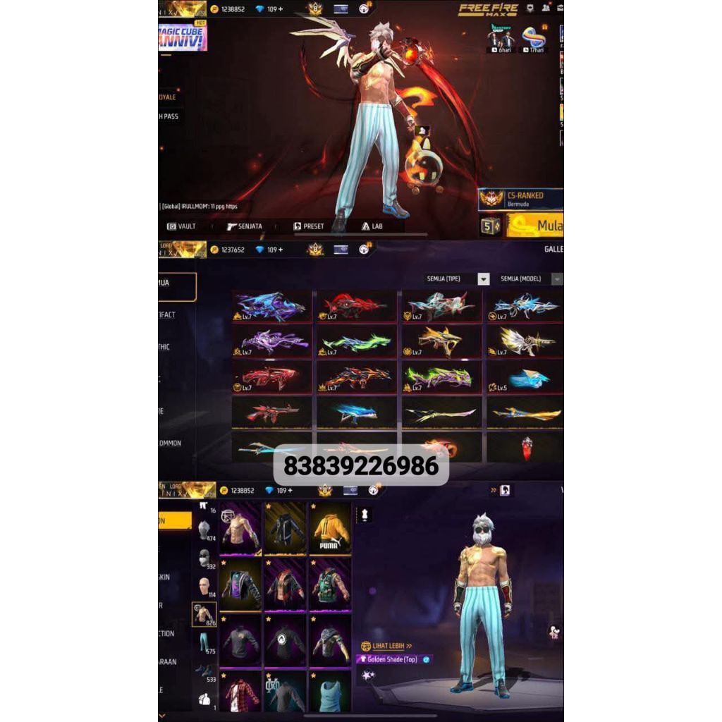 Akun Free Fire Sultan Max Evogun - Terpercaya, Termurah, Aman