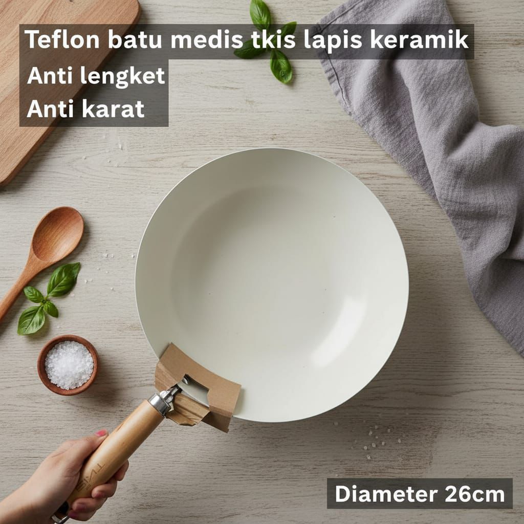 Teflon Keramik Merk TKIS Anti Lengket Diameter 26 cm