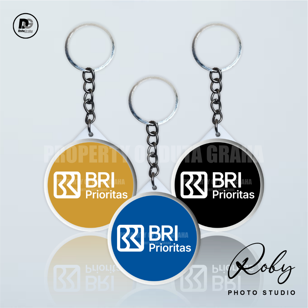 [KEYRING PRESS] BRI PRIORITAS Gantungan Kunci Keychain Aksesoris Souvenir BANK INDONESIA
