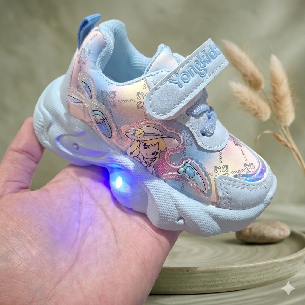 yongkidz- sneaker led anak cewek
