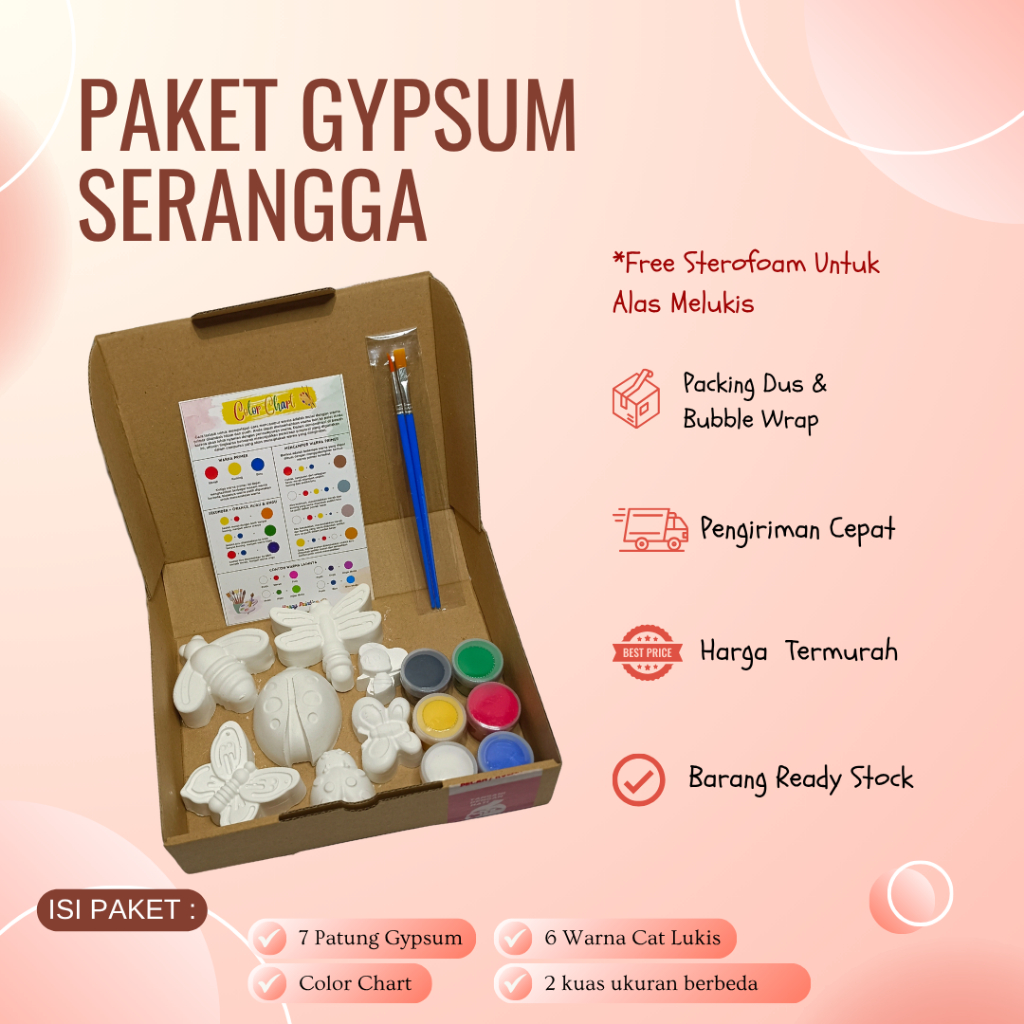 Paket Gypsum Cupcake Painting Kit Mainan Lukis Alat Melukis Anak Gypsum DIY Patung Gipsum Lukis