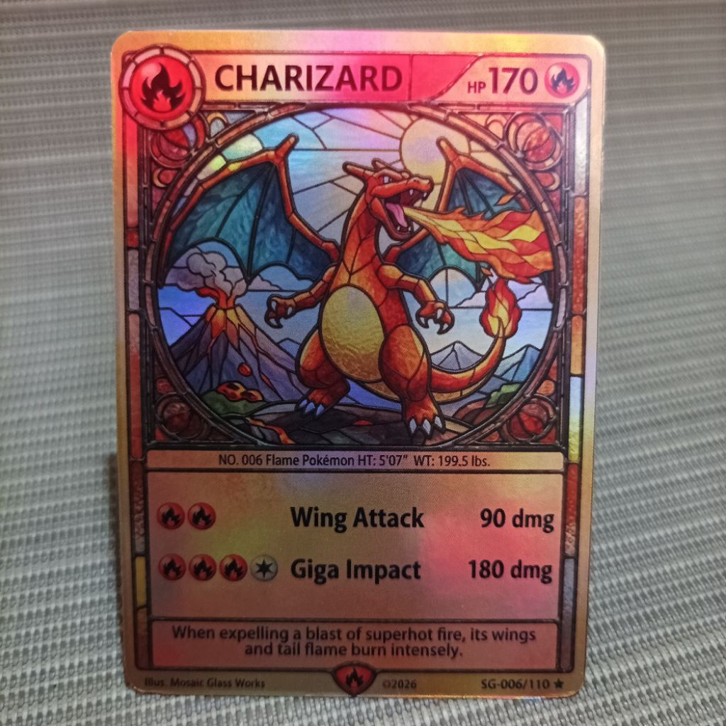 Pokemon custom card charizard mosaic foil