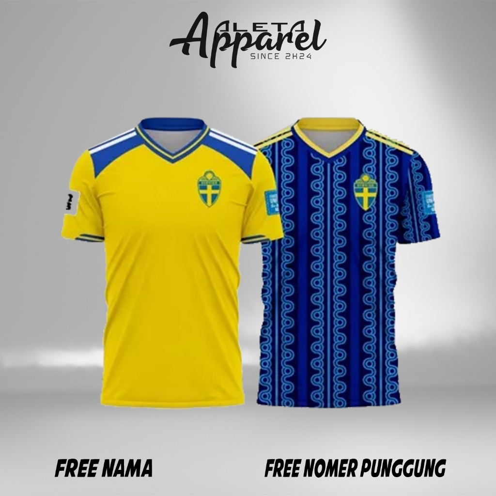 Jersey Swedia Home Away Piala Dunia 2026 Full Printing