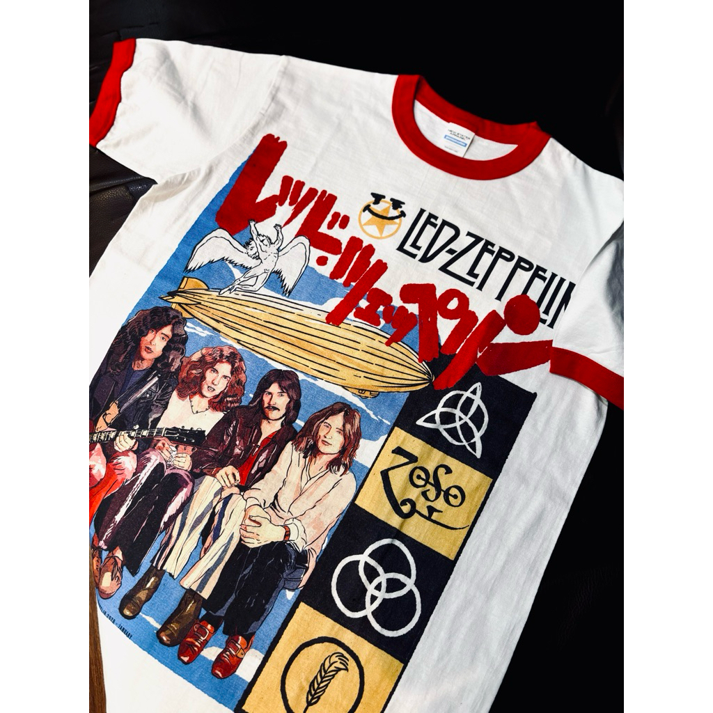 Kaos Band “LED ZEPPELIN” | Ringer Tee | Bootleg Tee | Vintage T-shirt | Original Artwork | Cotton Co