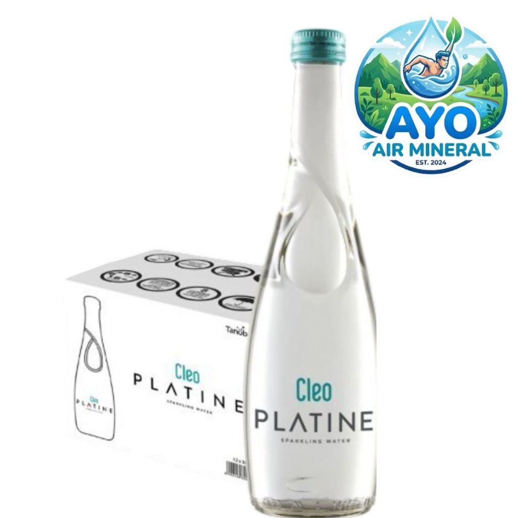 Cleo Platine 380ml Sparkling Mineral Water [ Dus isi 12 Botol Kaca ]
