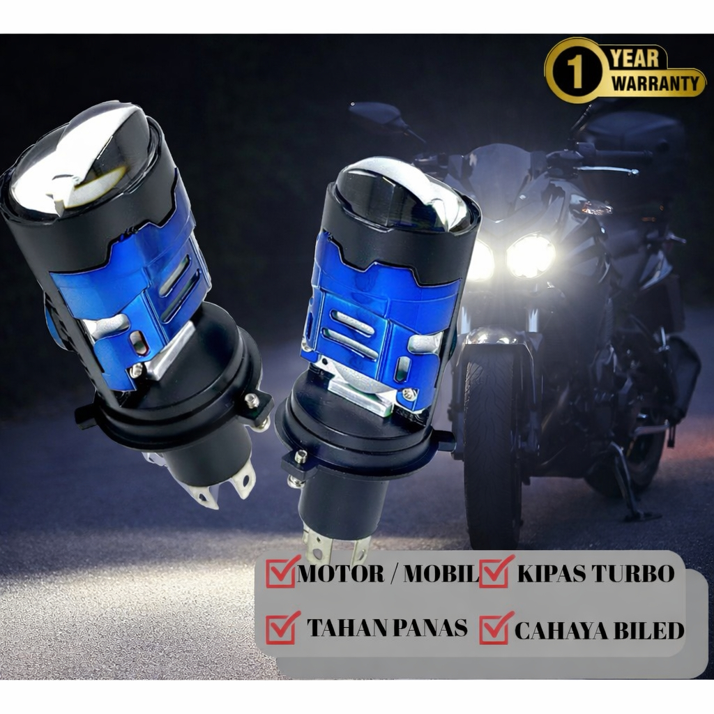 H4 Lampu Projector H4 M101 PROJECTOR BILED Cahaya Terang Berkualitas Tingg
