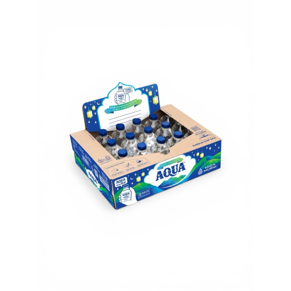 Air Mineral AQUA Botol Mini 220ml 24 Botol