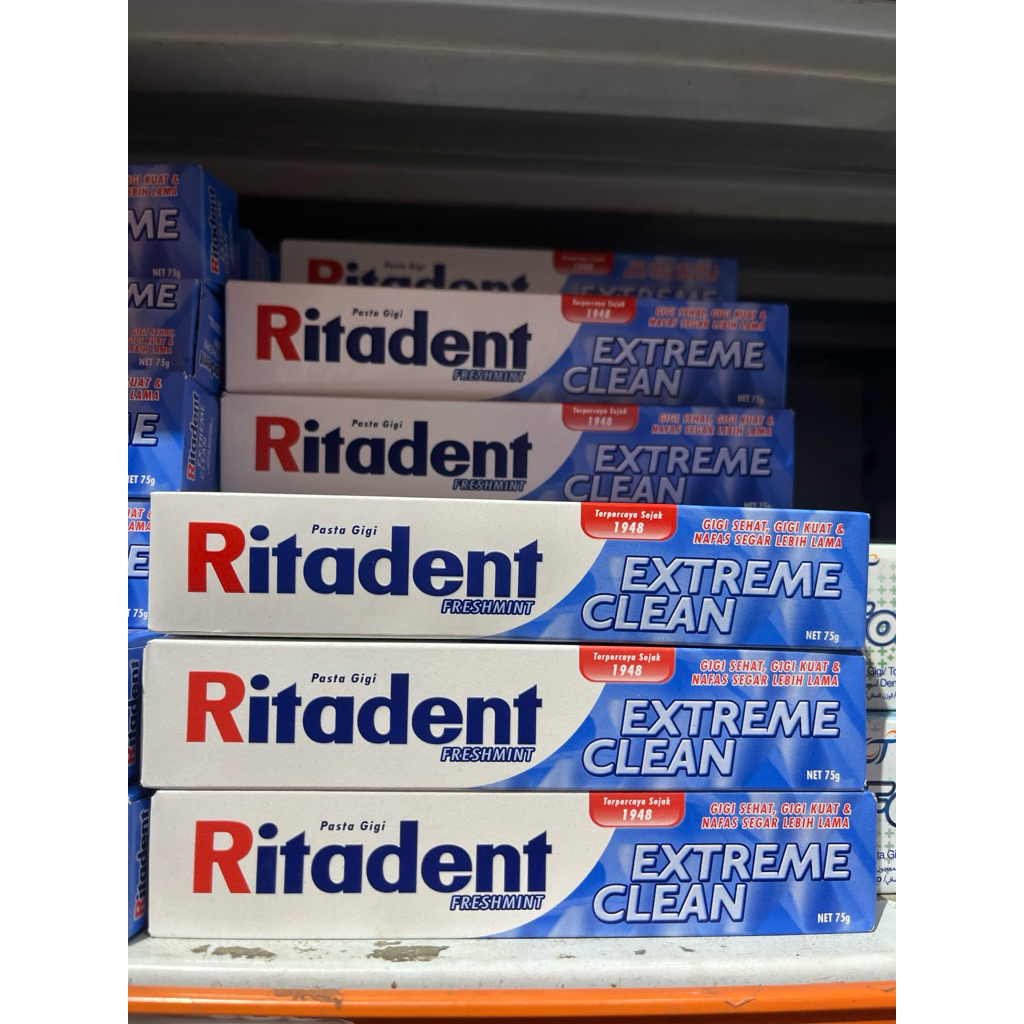 2 pcs ritadent pasta gigi fresh mint extreme clean 75gr