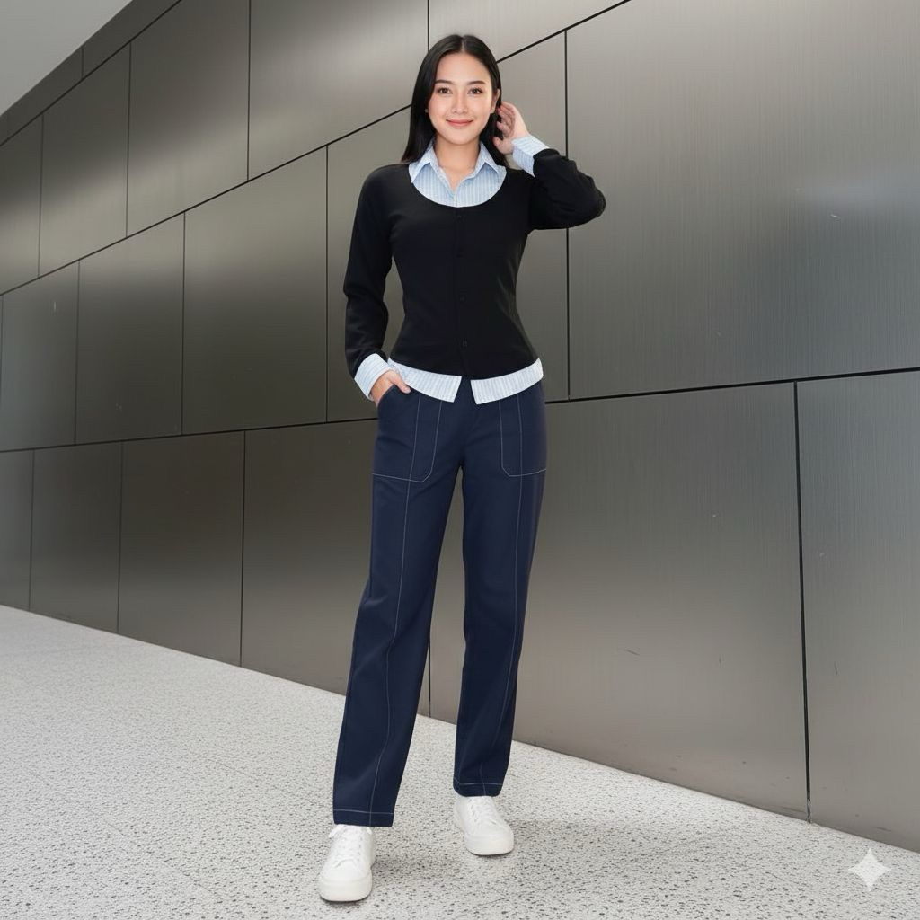 Kemeja Kerja wispie Wanita Premium Exclusive | Yareu Wispie Girl Boss Fitted Shirt
