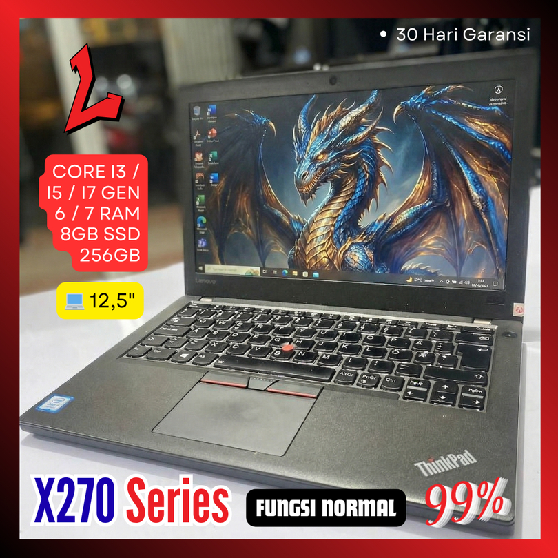 Laptop Lenovo ThinkPad X270 Touchscreen Second / Seken | Core i3 / i5 / i7 Gen 6 / 7 RAM 8GB SSD 256