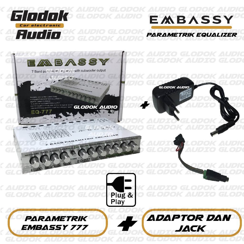 Parametrik Embassy EQ 777  7 band Equalizer With Subwoofer output mixer adaptor