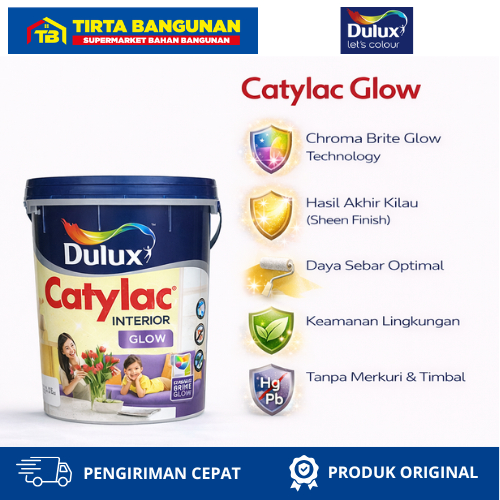 CATYLAC GLOW DULUX A911-915 WHITE CAT TEMBOK INTERIOR CAT DINDING 25KG