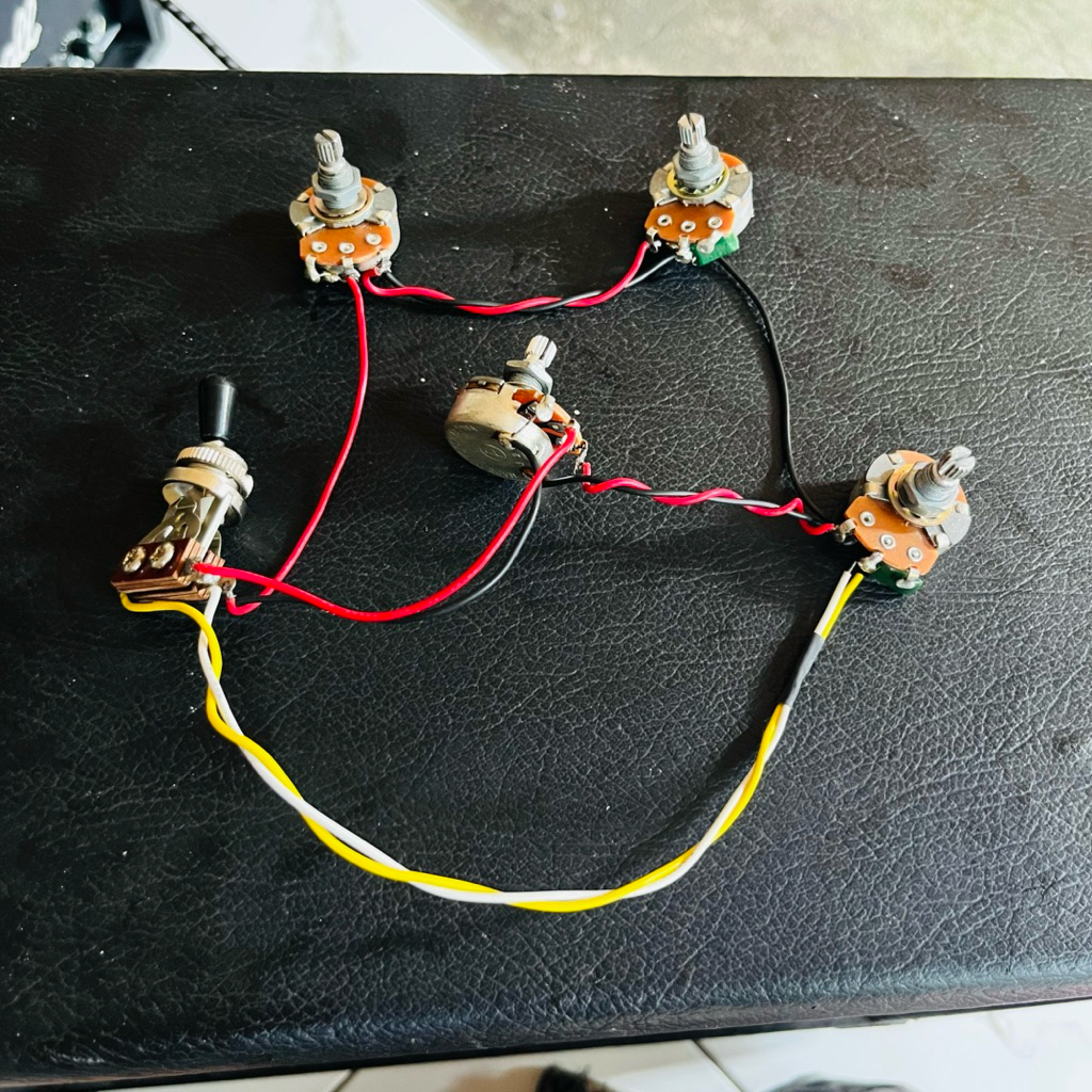 wiring elektronik gitar konfigurasi pickup HH 4potenio 1 togle swith 3w