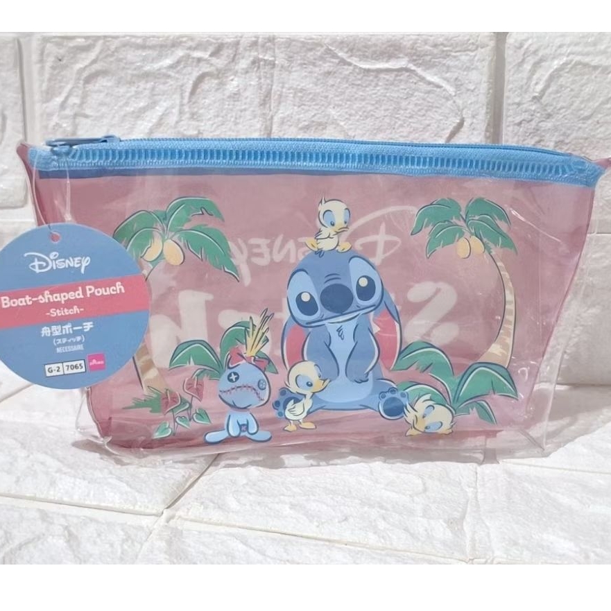 pouch dompet stitch bening transparan original brand disney daiso lilo and stitch dompet koin uang k