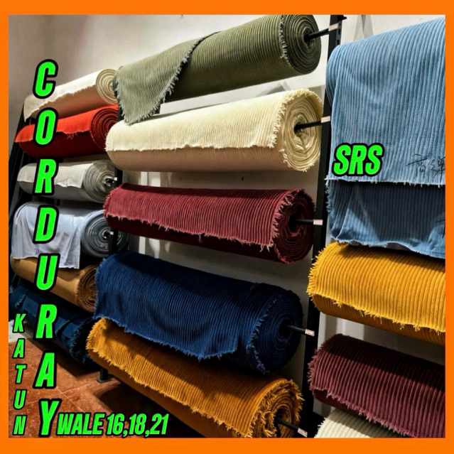 Bahan Kain Corduray Katun Meteran Warna Nevy Terlaris - Kain Corduroy - Kain Corduroy Hitam - Kain C