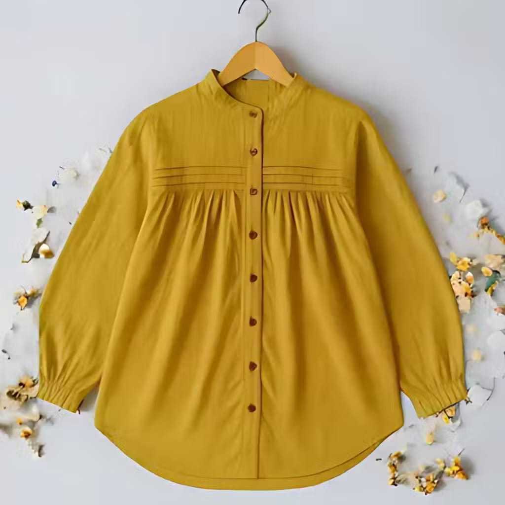 Baju Atasan Wanita crinkle premium polos Rempel Depan Standar Jumbo Banyak Warna Kekinian